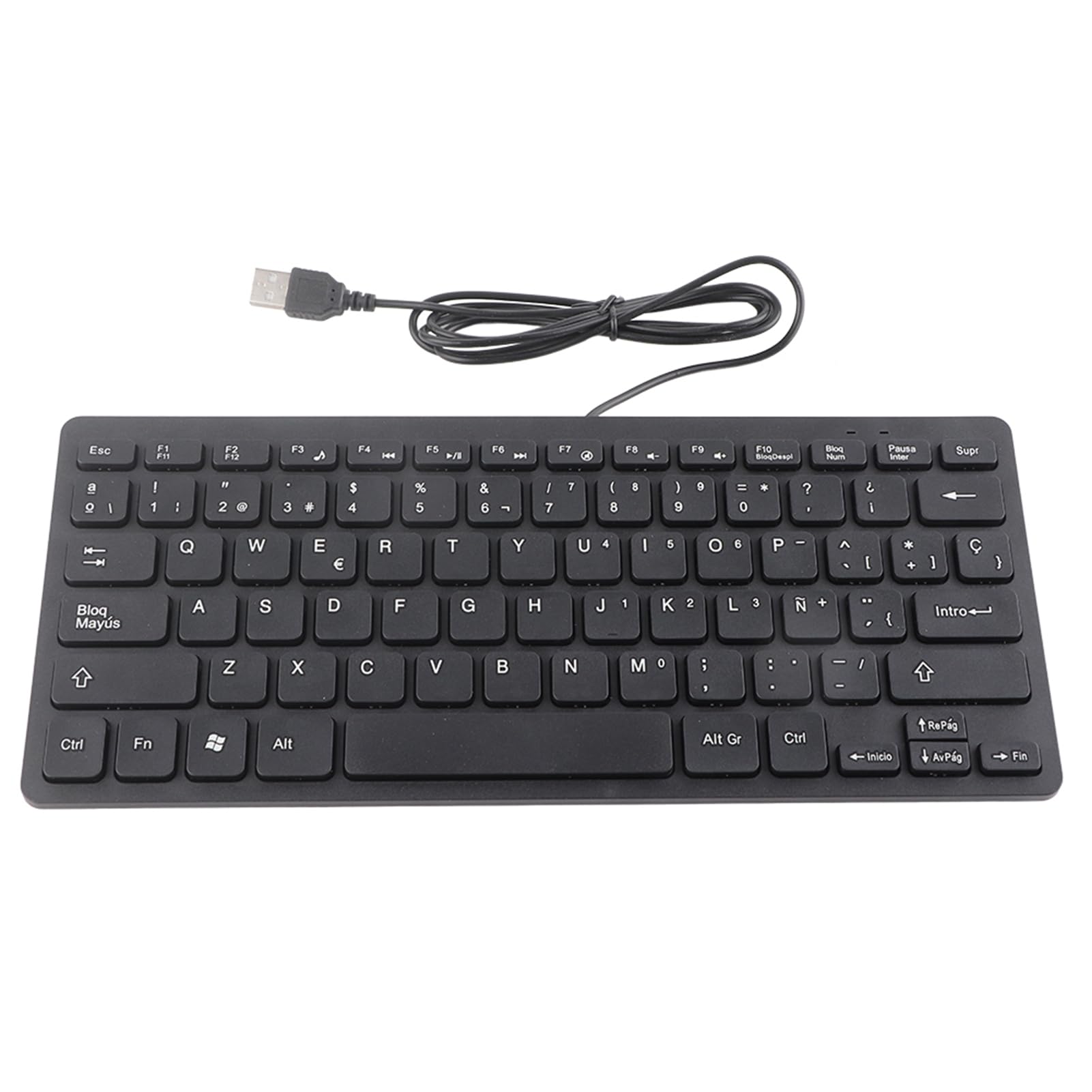 Toetsenbord met 104 Toetsen, Toetsenbord in Minderheidstalen, Ergonomisch Ontwerp, USB-bedraad Toetsenbord met 1,5 M Kabel voor Desktop-laptopcomputer Universeel (Spaans Toetsenbord met 104 Toetsen, Toetsenbord in Minderheidstalen, Ergonomisch Ontwerp, USB-bedraad Toetsenbord met 1,5 M Kabel voor Desktop-laptopcomputer Universeel (Spaans