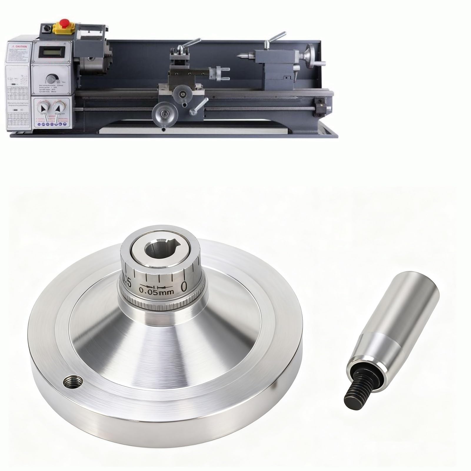 Rotary Handwheel Aluminum Hand Wheel 100mm 12x100mm Digital Dial Handwheel With Handle ...
