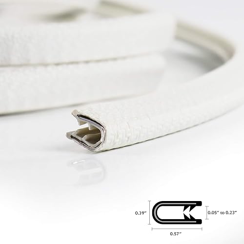 Miniatura 2 de Tira de borde de sello en forma de U de 38 x 12 pulgadas con espacio de ajuste de metal de 364 a 14 pulgadas, PVC EPDM, protector fuerte pero