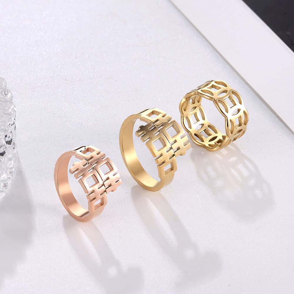 Frauen chinesischer offener Fingerring - Vintage Double Happiness Charakter Daumenring, Luxation Paar Schwanzring, einzigartig für Sich/Selbst