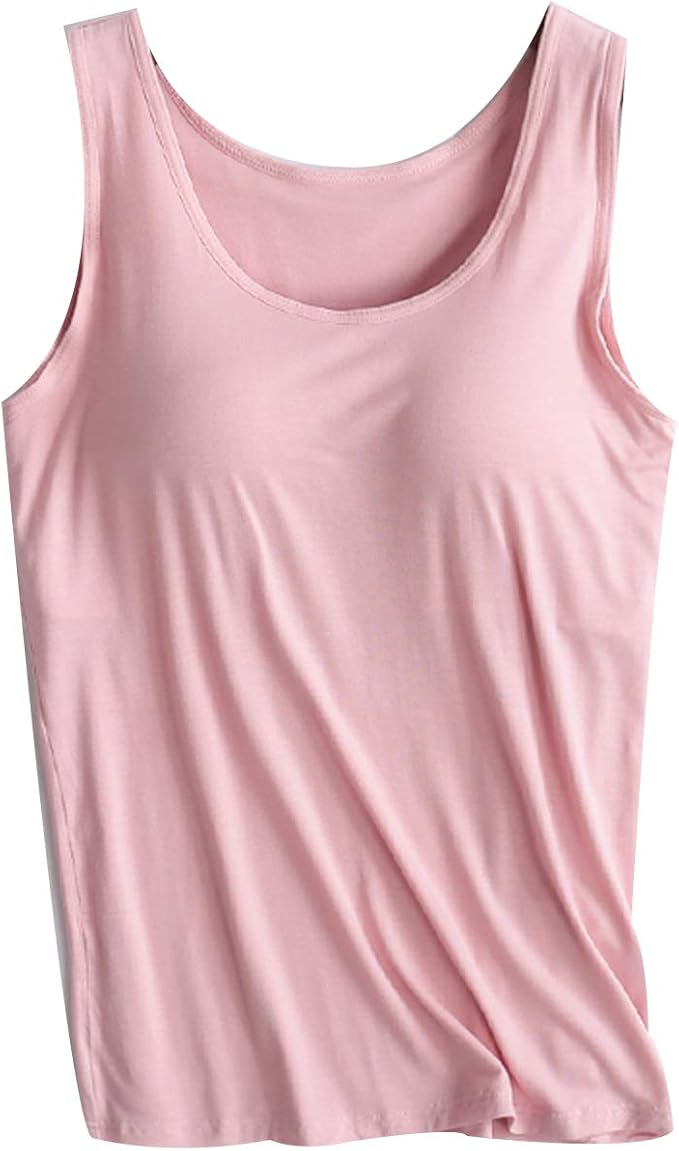 Damen TankTop mit integriertem BH, gepolstert, dehnbar, Modal, PushUp