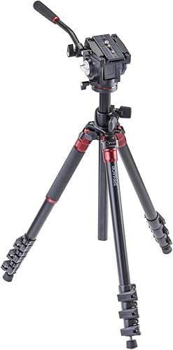 3Pod Orbit - Trípode de aluminio de 4 secciones, paquete con cabezal de video fluido Q3