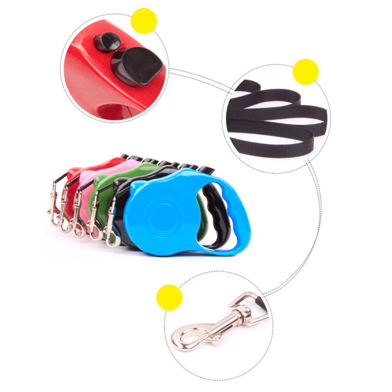 ERINGOGO Meters Retractable Dog Leash Automatic Extending Walking Lead for for Outdoor Use Lightweight Durable Red