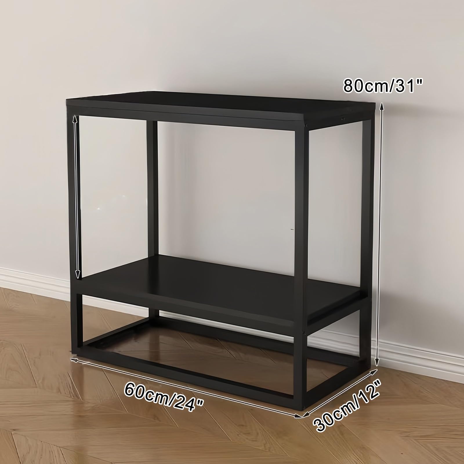 Wytrzymały stojak do akwarium, 2-poziomowy metalowy wspornik akwarium do zbiorników o długości 20–29 l, pojemność 299 kg, podwójne miejsce do przechowywania terrariów i żółwi, do użytku w salonie
