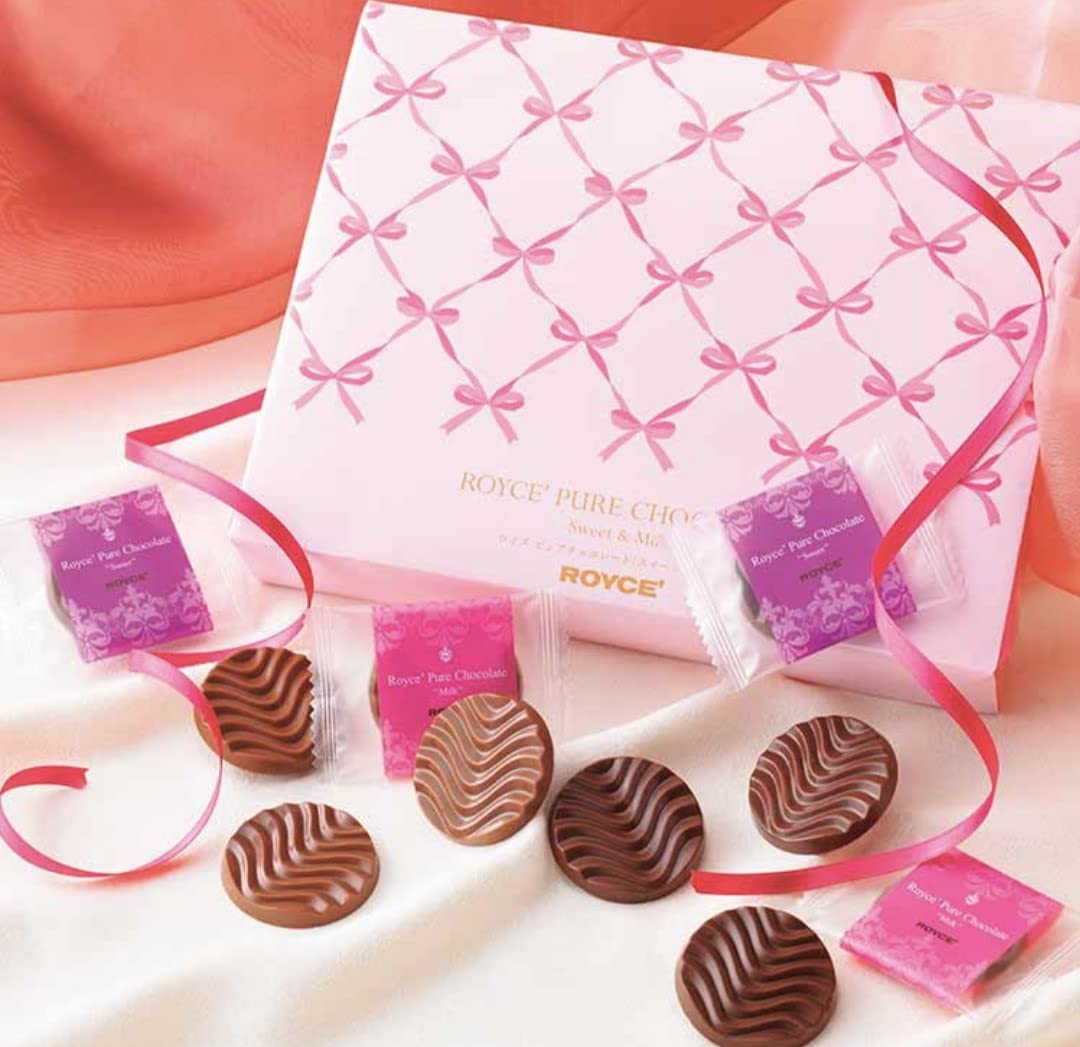 ROYCE'(ロイズ) ピュアチョコレート [スイート&ミルク] バレンタイン限定パッケージ 《バレンタイン限定ギフトバッグ付き》