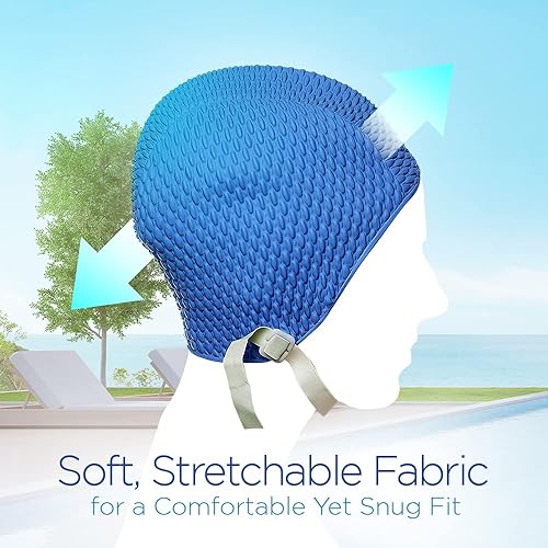 Miniatura 2 de BeeMo o Gorro de natación de látex para mujer, gorro de natación de goma, suave, cómodo, elástico, elegante, diseño de corte bajo, protege el