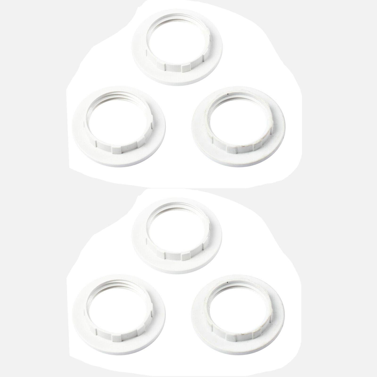 BAAQII 6pcs White Lampshade Collar Ring Replacement Lamp E14 Durable Home Gadget