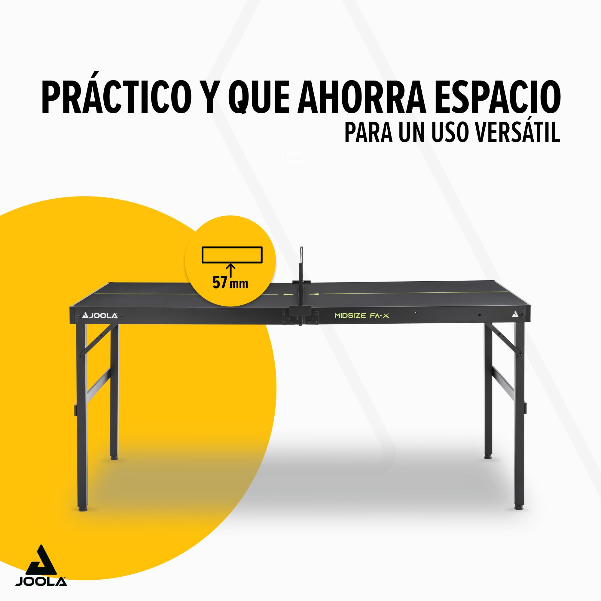 JOOLA Mesa de ping pong de tamaño mediano, mesa de ocio, mesa de ping pong en diseño moderno con red de ping pong
