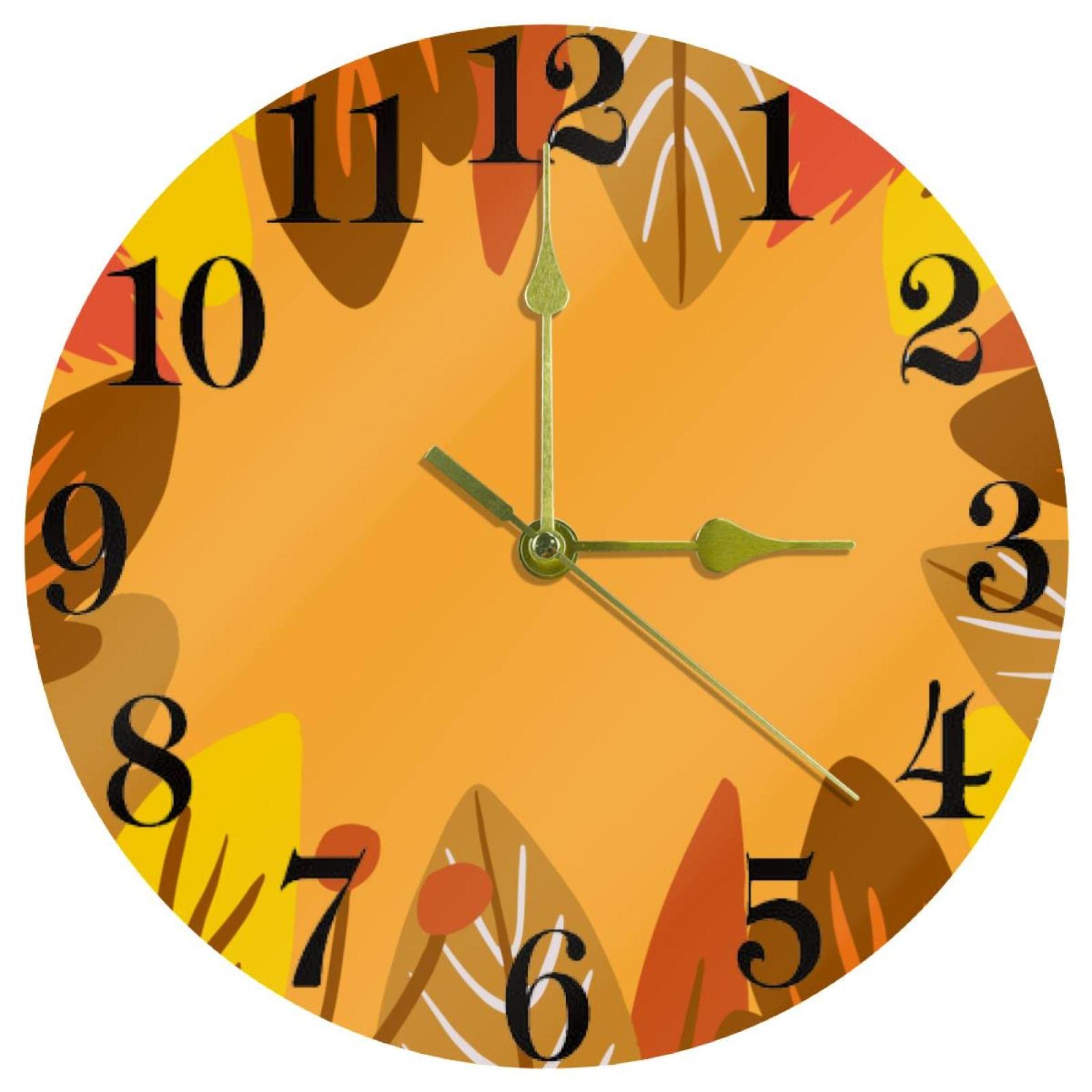 Horloge murale silencieuse sans tic-tac à piles motif automne coloré 25cm