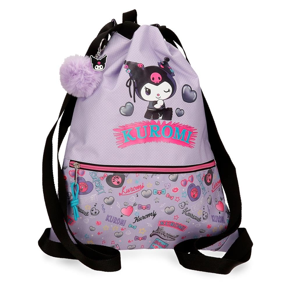 Sanrio Kuromi Retropop Zip Bag Backpack Purple 35x46x1 cm Polyester 1.6L