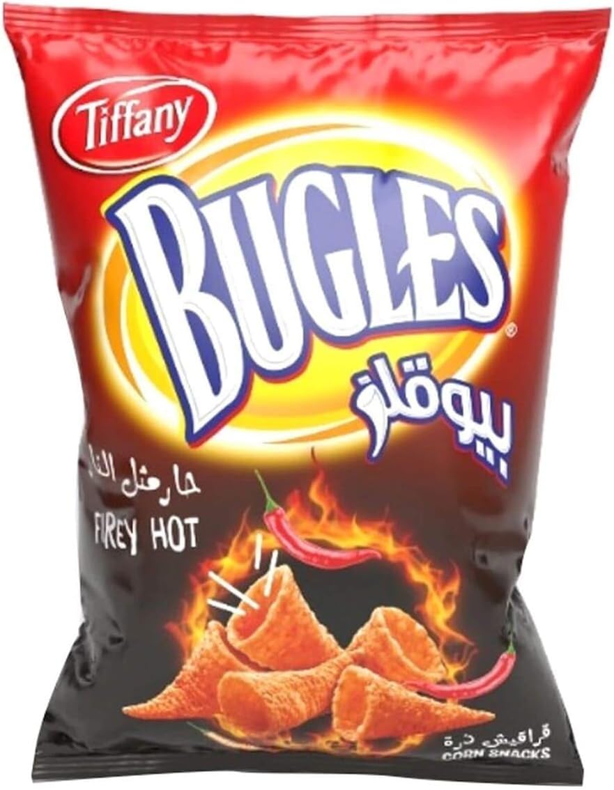 Tiffany Bugles Firey Hot Corn Snack 12 x 75 g