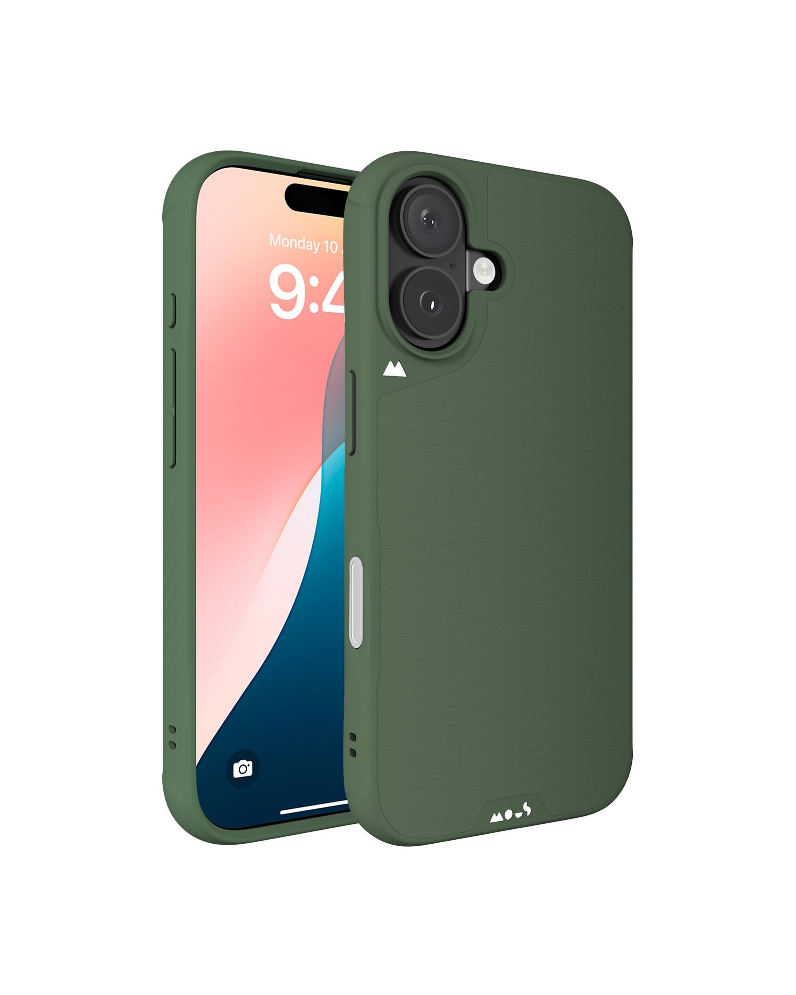 Mous Etui do iPhone 16 MagSafe kompatybilne etui [sterowanie aparatem] - Limitless 6.0 - zielone - odporne na uderzenia etui na telefon komórkowy