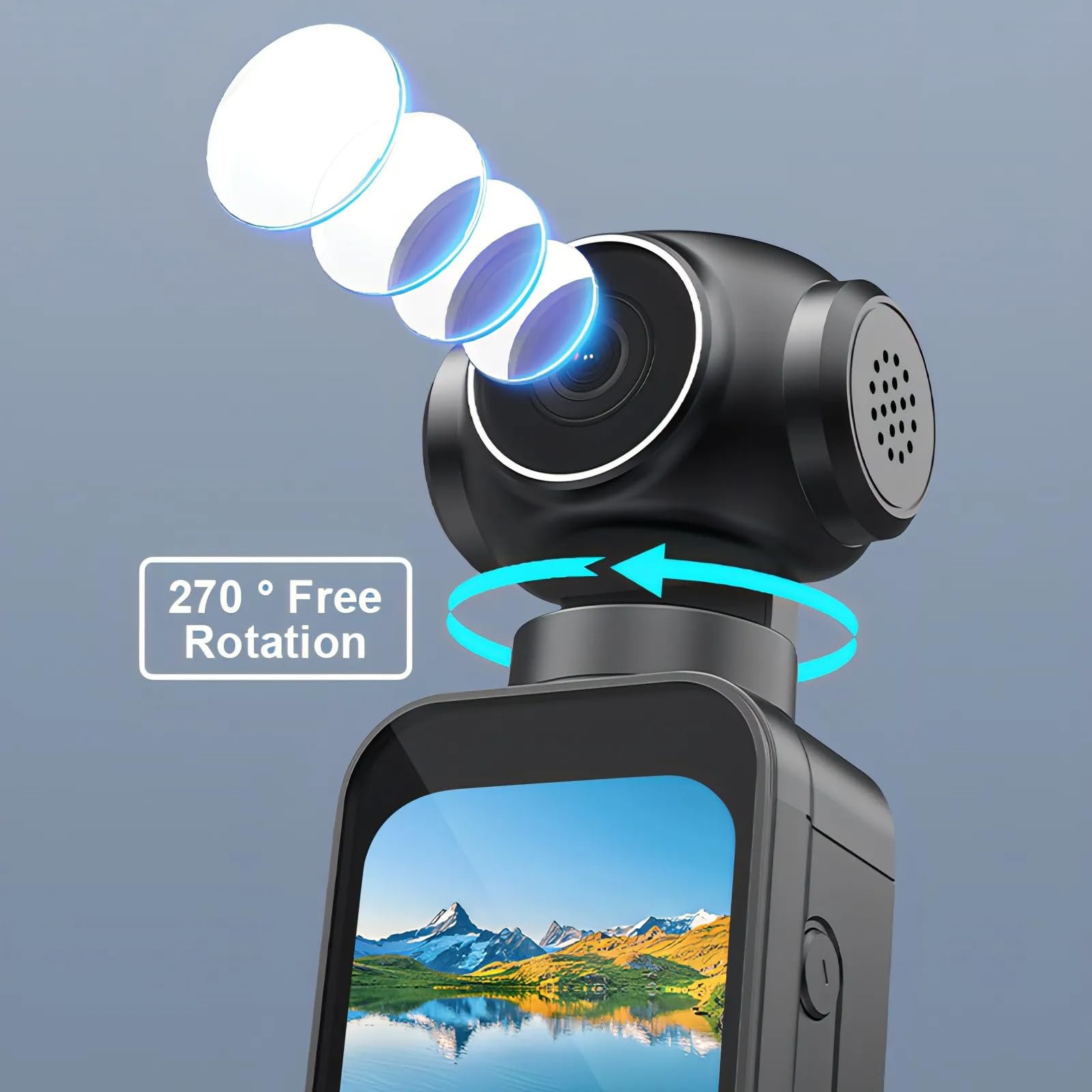 Videocamera Vlogging per YouTube, Video HD 1080P, 24MP, Fotocamera Digitale con Schermo LCD, Perfetta per Principianti e Creatori di Contenuti