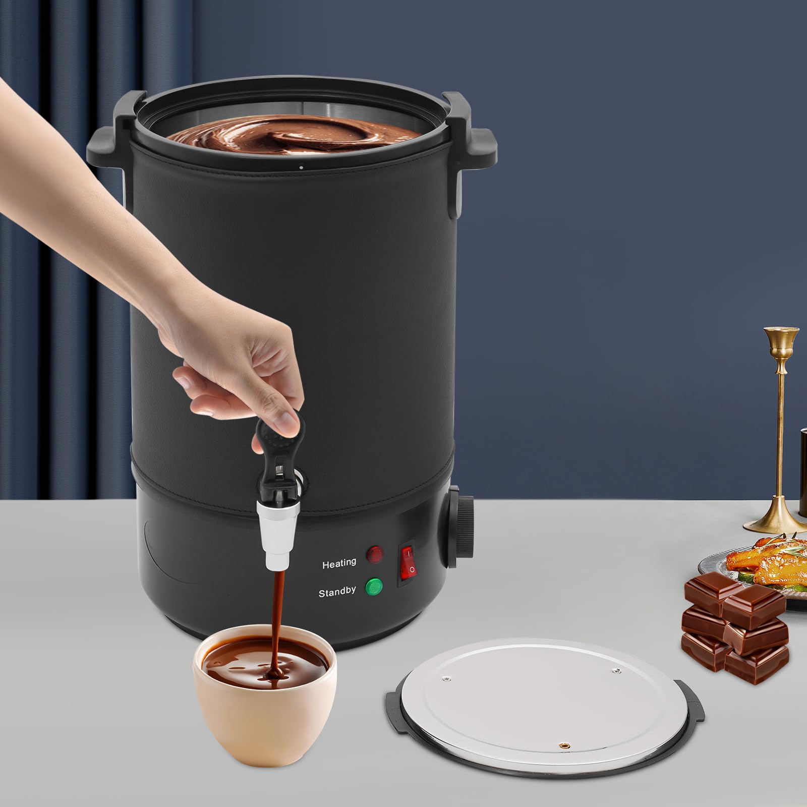 PHOYUXM Cera fundidora de cera de 1100 W, con tapa sellada, ajustable a 30 – 110 ℃, olla de fusión de cera para la fabricación de velas (6 L)
