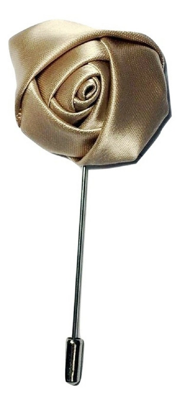L&L® Rose Flower Corsage Boutonniere Stick Silky Lapel Buttonhole Grooms Wedding UK (Champagne)