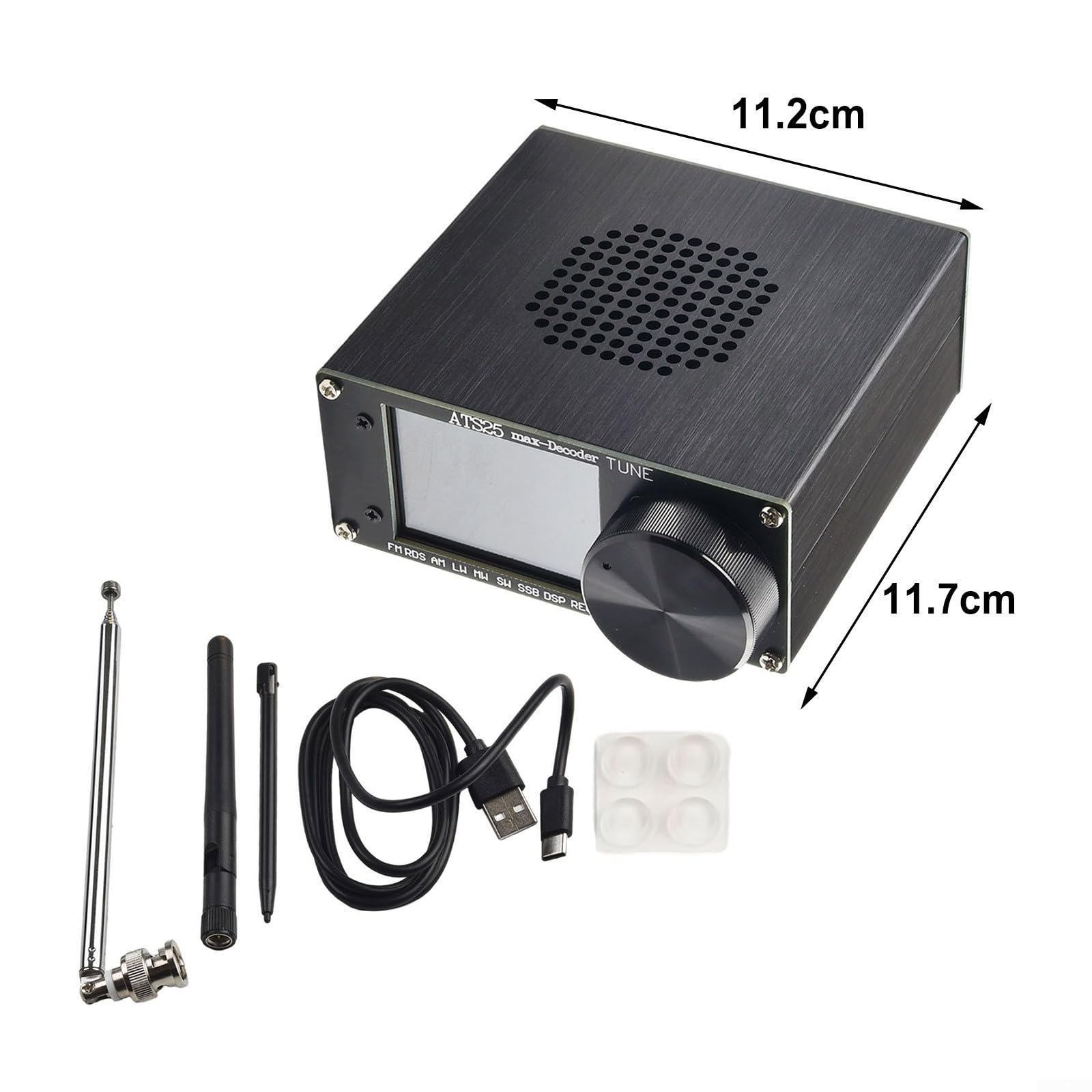 Analizador de radio y espectro con todas las funciones - Pantalla táctil de 2.4 pulgadas - Ancho de banda SSB y AM - Conectividad USB - para aleación de aluminio duradera