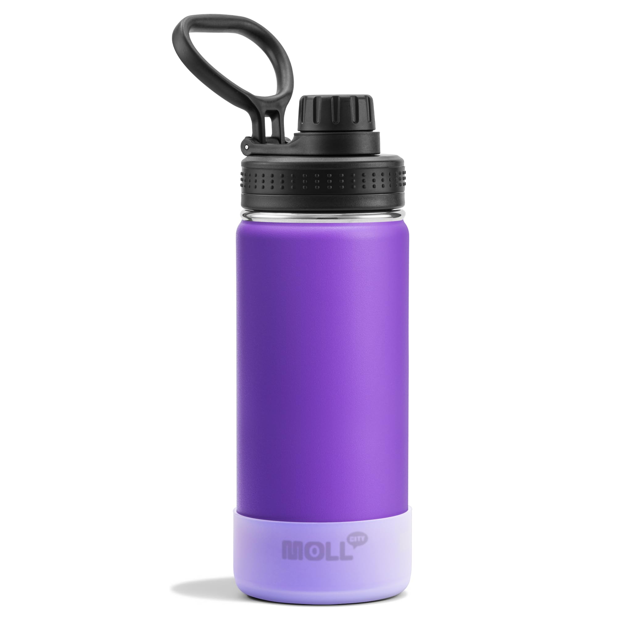 Mollcity Kids Water Bottle for School 16 oz Stainless Steel Double Wall Vacuum Insulated Sports Water Bottle Leak Proof-Reusable Metal Flask with