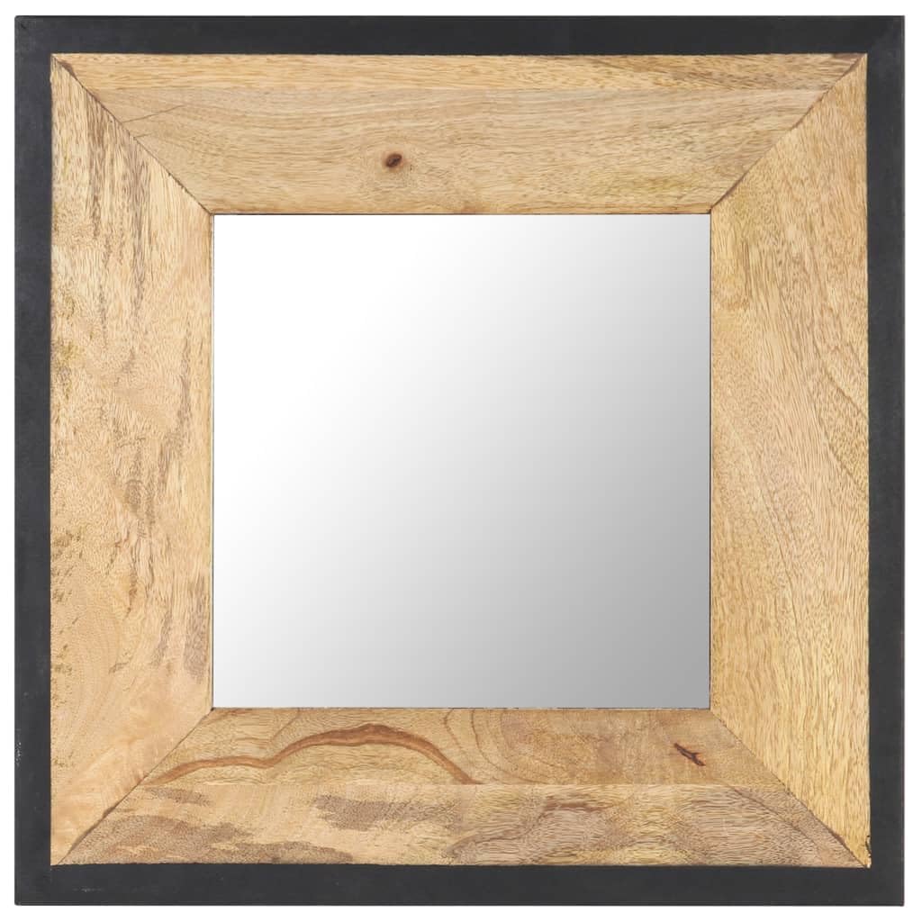 vidaXL Espejo de Pared Maquillaje Pasillo Salón Sala de Estar Dormitorio Habitación Adorno Decoración 50x50 cm Madera Maciza de Mango