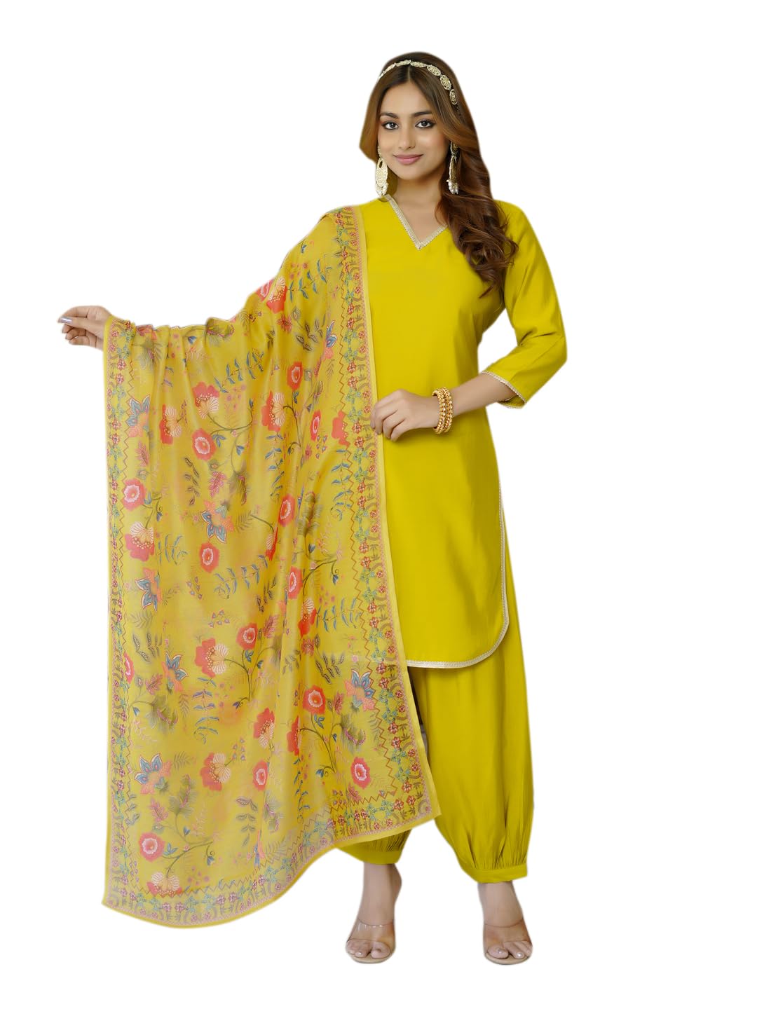 Women Kurta Set | Ethnic Kurta Pant Set for Women | Printed Kurta Set | (VC_314TBD_OLIVE GREEN)-image-19