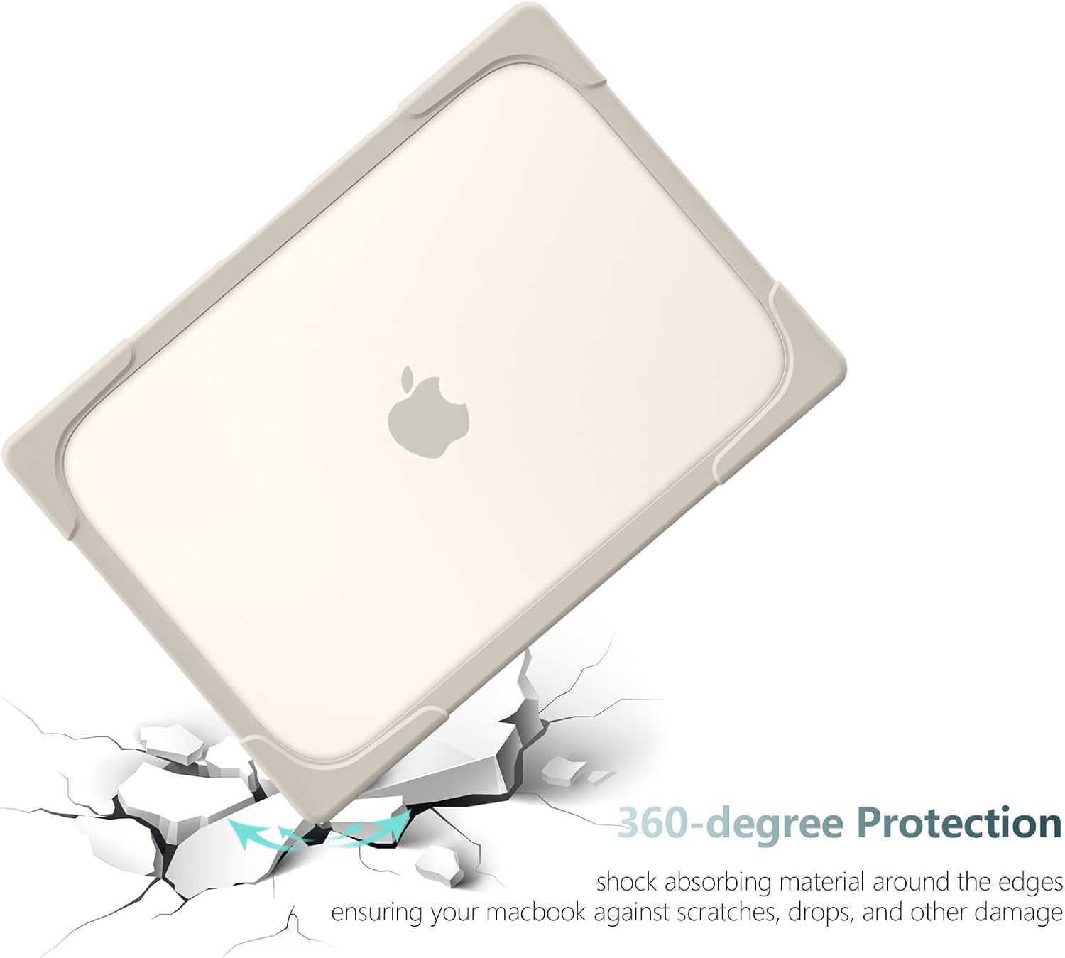 DONGKE for MacBook Air 13 Inch Case 2021 2020 2019 2018 A2337 M1 A2179 A1932 with Retina Display & Touch ID, Heavy Duty Rugged Shockproof Plastic Hard Shell with Fold Kickstand - Stone