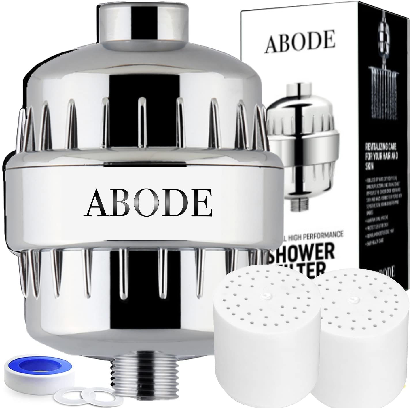 ABODE beauty-2021 Remove Chlorine faucet 15 stages shower filter for  beautiful hair and healthy scalp with 2 cartridges , ready to use - -  Amazon.com