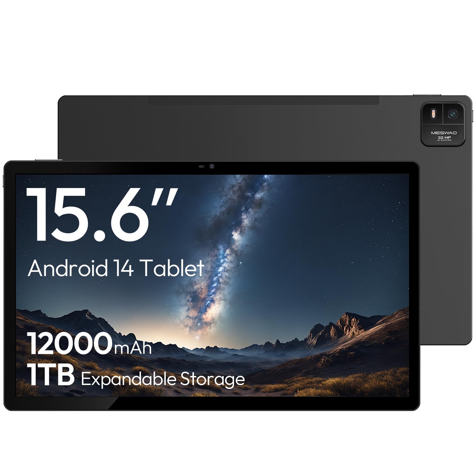 15.6 inch Android 13 tablet with a large 1920 x 1080 HD IPS screen