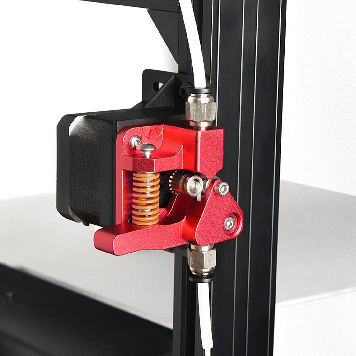 Dual Gear Wytłaczarka do Drukarki 3d Ender 3, Zestaw Dysk Podajnik upgrade, dla Filament 1.75 mm, Kompatybilny z 3d printer CR-10 CR-10S, Ender-3, Ender-3PRO, itp (Czerwony)