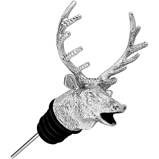 Stainless Steel Wine Pourer with Deer Stag Head