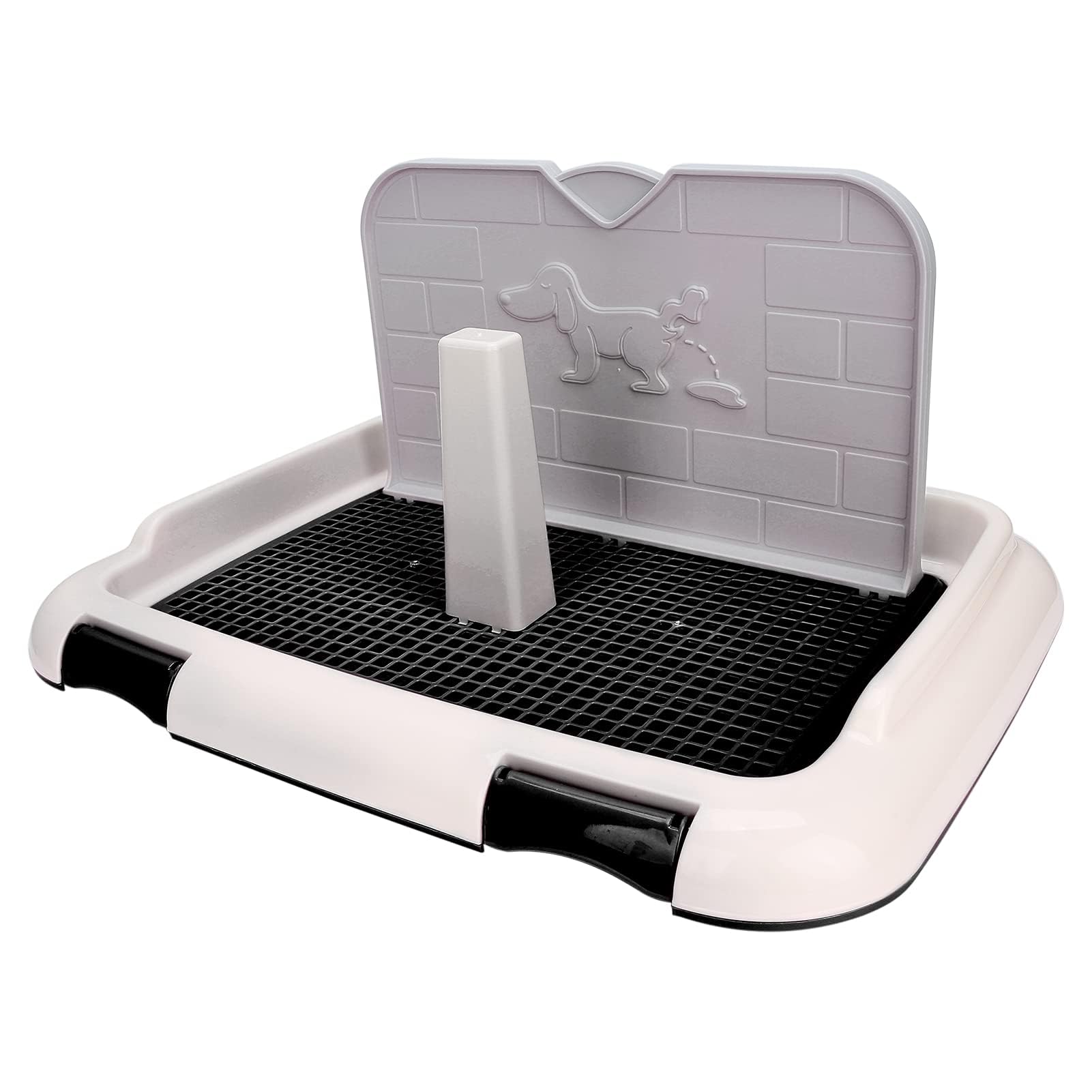 Qcwwy Hundetoilette, Indoor-Hundetöpfchen-Tablett für Hunde, Welpentraining, Toilette, Pee-Pads, Wohnung und Terrassentraining (Schwarz)