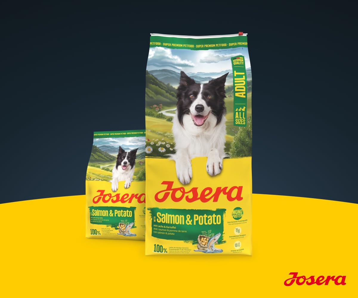 JOSERA Lachs & Kartoffel (1 x 12,5 kg) | Adult | Premium Trockenfutter für ausgewachsene Hunde (auch Senioren) | Monoprotein - 100% Lachs | wenig Protein | getreidefrei | Hundefutter | 1er Pack