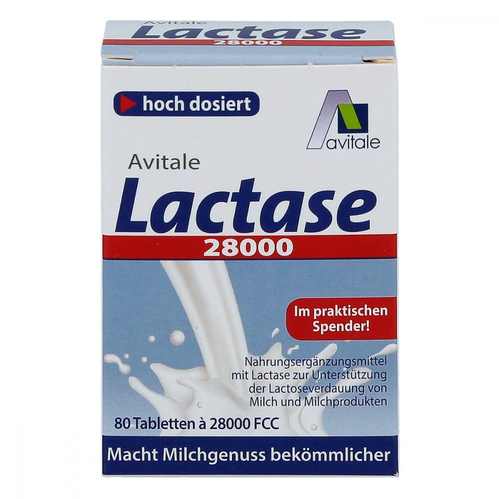 Avitale Lactase 28000 FCC Tabletten im Spender, 80 St. Tabletten