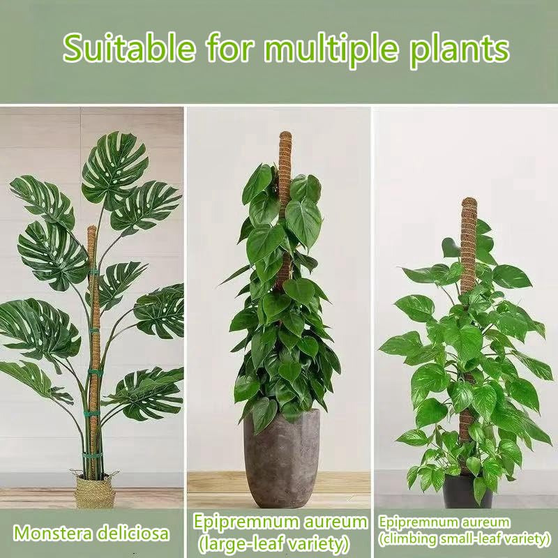 Moss Pole,2 Pack 28 Inch Monstera Plant Support, Upgraded 7mm Aluminum core Moss Poles for Climbing Indoor Plants DIY, Coco Coir Plant Pole Moss Plant Stick Support Stake Kit for Potted Plants Pothos