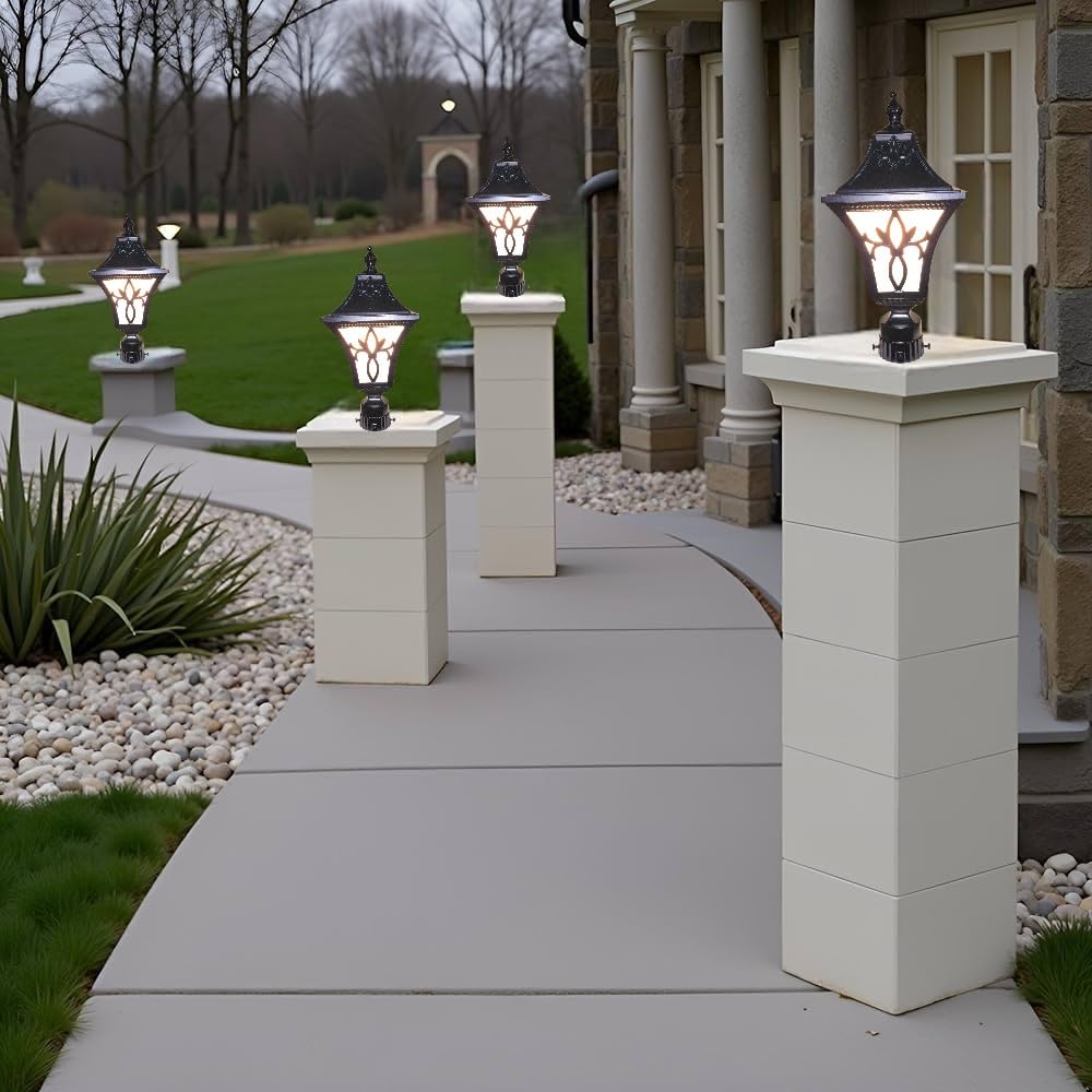 Keyplus Premium Aluminium Outdoor Gate Light for Pillar, Black Waterproof Decorative Post Lamp for Main Gate, Garden & Balcony, B22 Holder (Bulb is not Included) Pack of 1 3