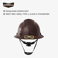 Vista 4 de ProtectX - Casco duro de ala completa, Cascos De Construcción para mayor seguridad, suspensión de trinquete ajustable de 6 puntos, cumple