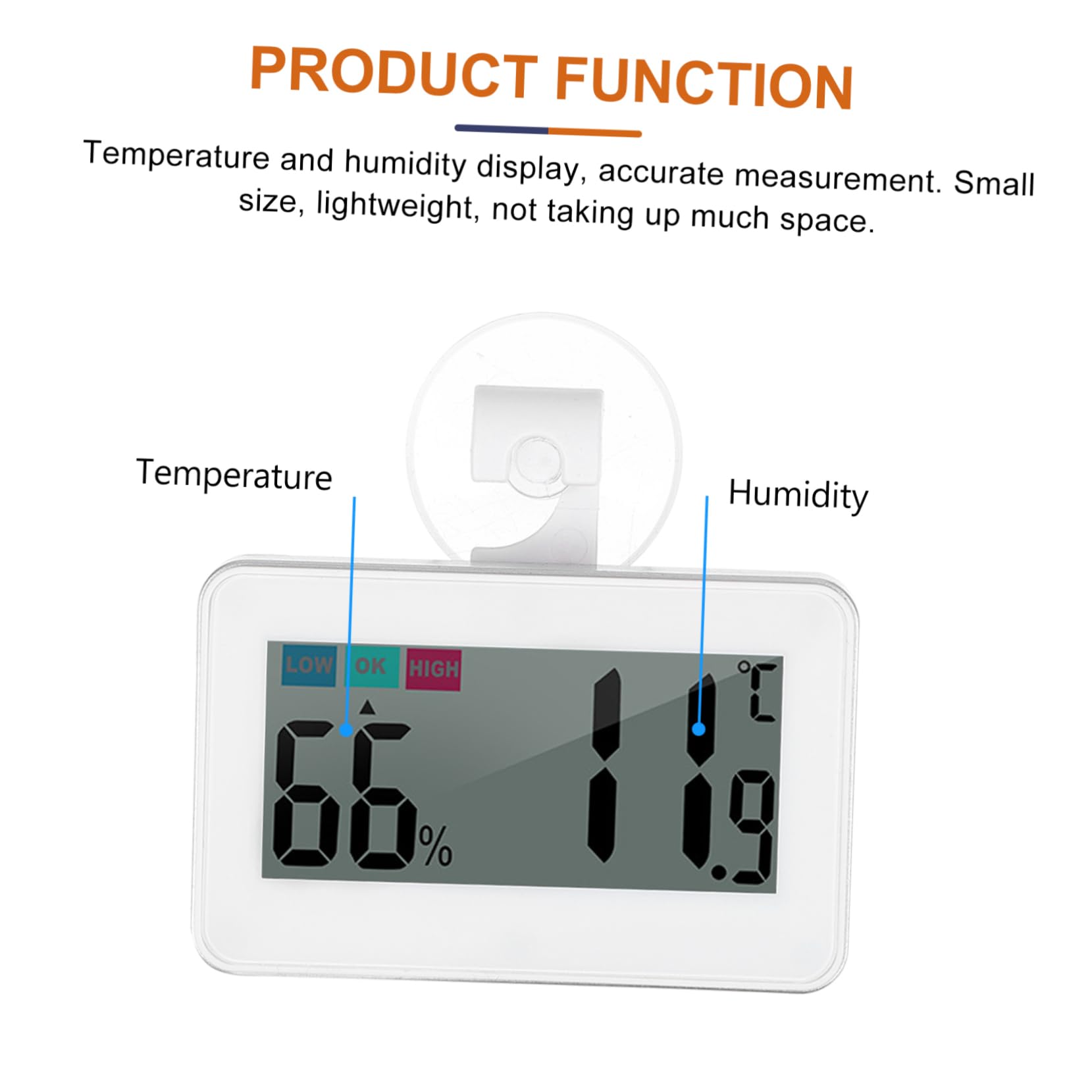 Zerodeko 3pezzi Termometro Igrometro Elettronico Compatto Per Cucina e Frigorifero Misuratore Di Temperatura e Umidità Portatile Con Monitoraggio Reale e Display Per Ambienti Interni Ed