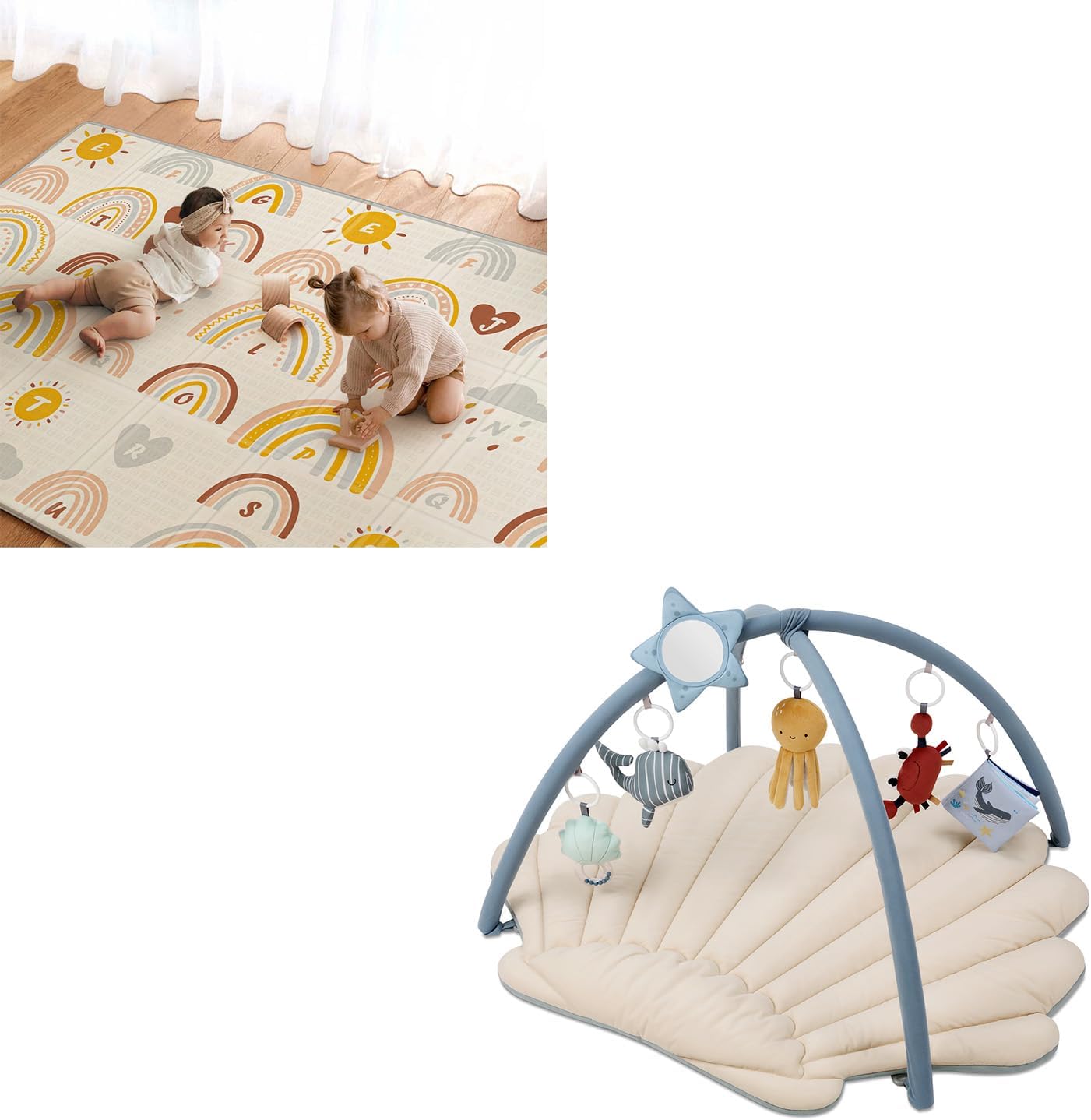 Blissful Diary 78 x 50 x 0.4 inch Baby Play Mat+Shell Baby Play Gym
