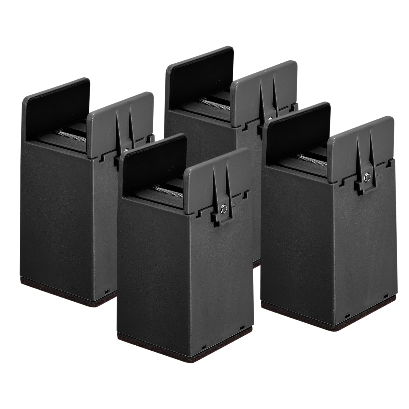 uxcell Elevadores de cama de 4 pulgadas con abrazadera de tornillo ajustable, 4 elevadores de muebles para cama, escritorio, sofá, mesa, apto para muebles de grosor de 0.4 a 1.97 pulgadas, soporta
