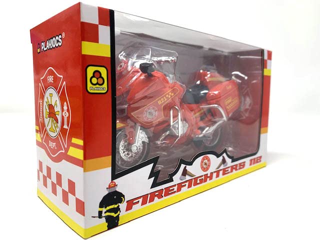 PLAYJOCS GT-8099 Firefighter Motorcycle. Plastic motorcycle with metallic parts, ideal toy for children and collectors - Image 3
