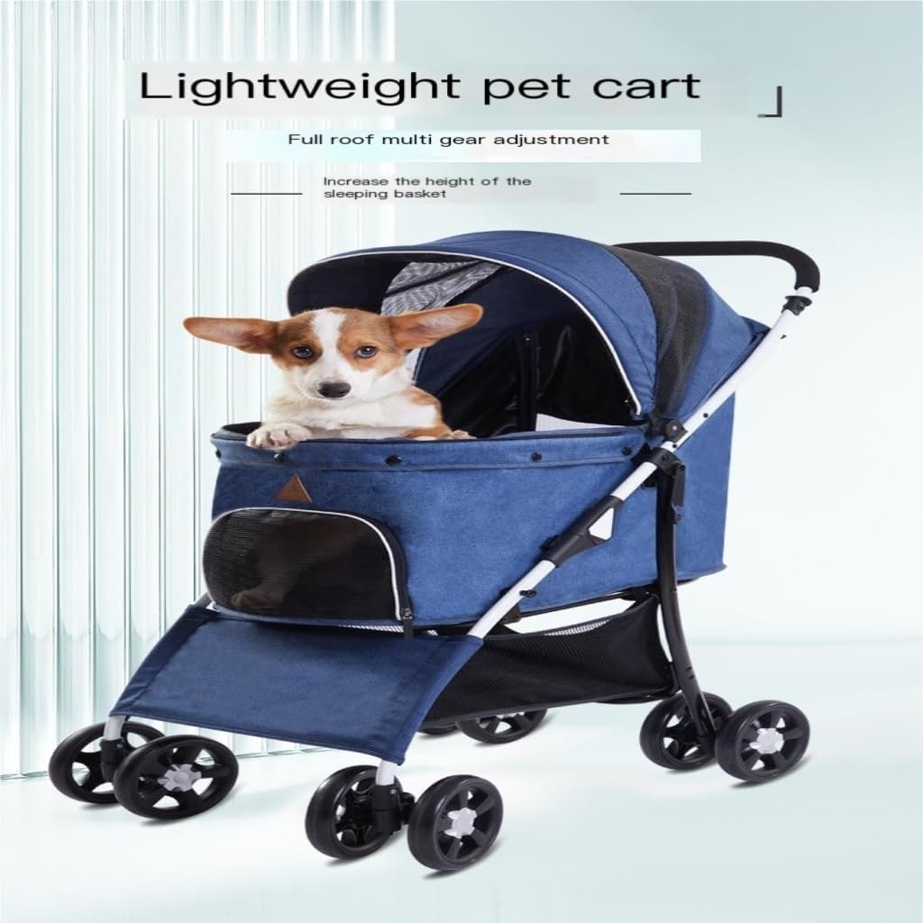 Pet Strollers Cat Transportation Pet Stroller Lightweight Foldable Small and Medium-Sized Dog Stroller Dog Walking Cart Pet Stroller Medium