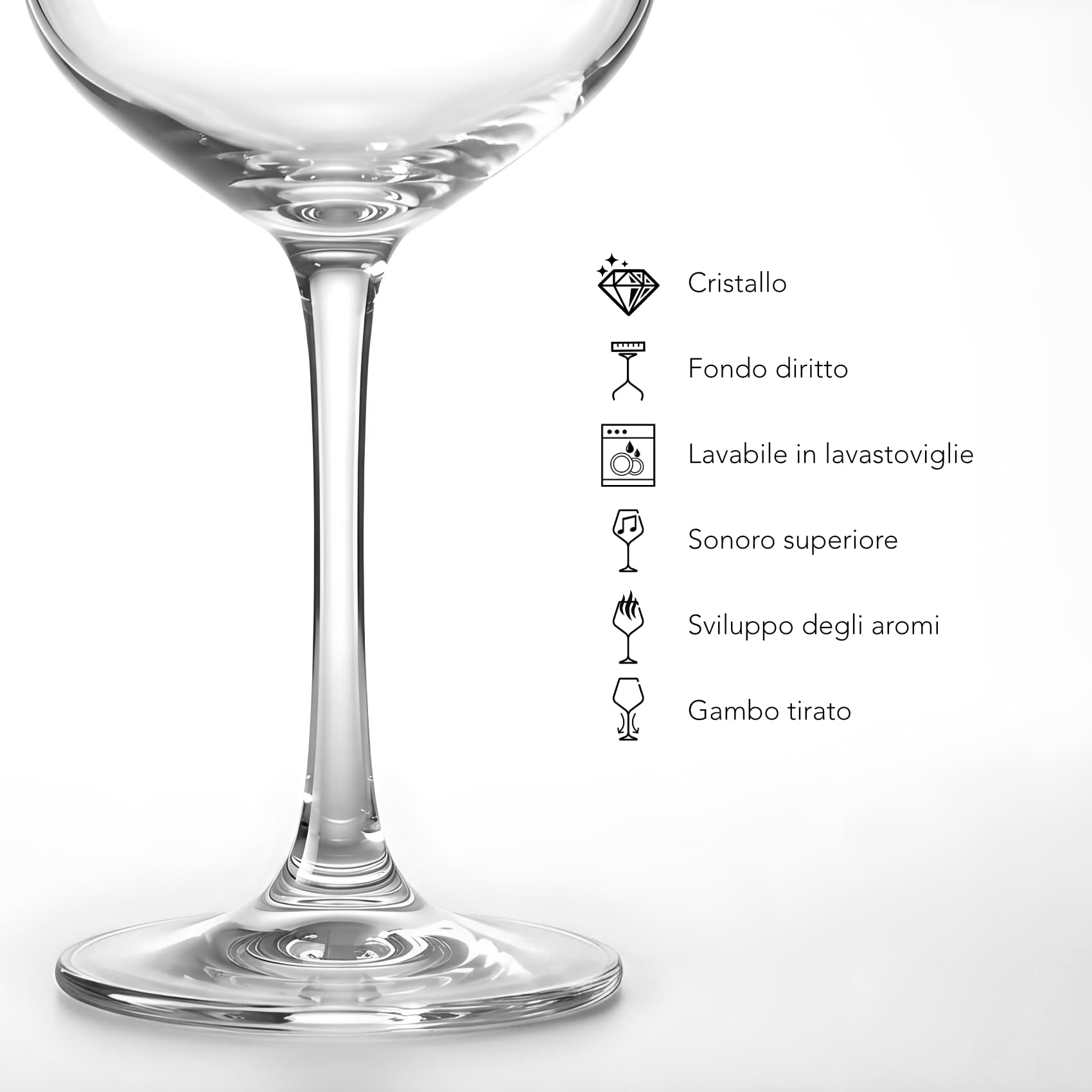 Calici Spritz Aperol, set da 4, 45cl, in cristallo, resistente, Aperitivo, Cocktail