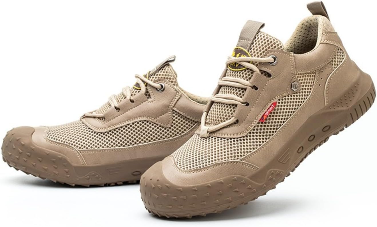 Breathable Summer Steel Toe Safety Shoes for Men & Women, Lightweight Breathable Puncture-Proof Anti-Smash Work Sneakers for Construction