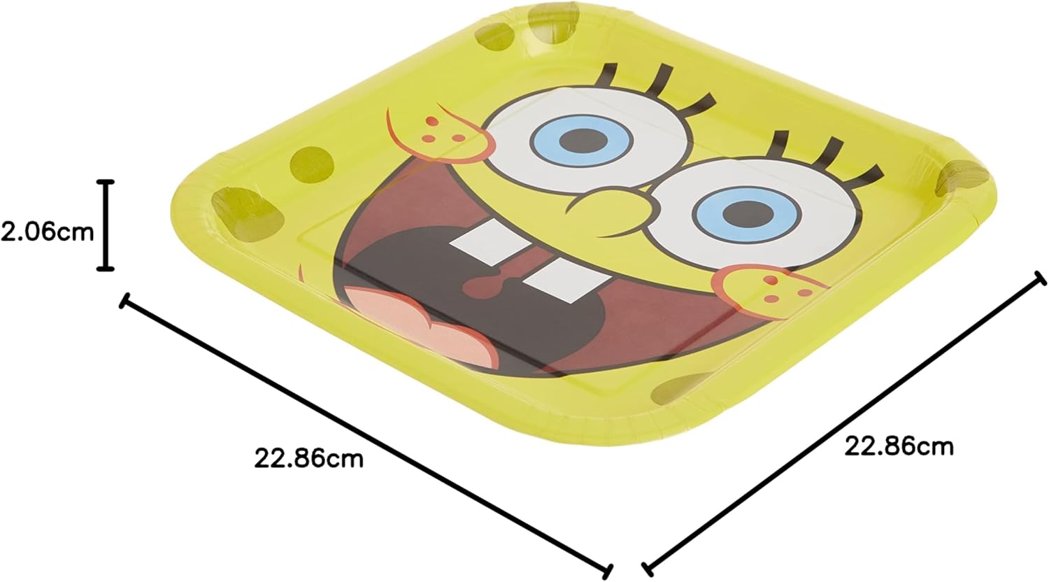 SpongeBob SquarePants Square Paper Dinner Plates - 9" x 9" (8 Pcs) - Multicolor Disposable Tableware for Kids-Themed Parties & Events - Image 2