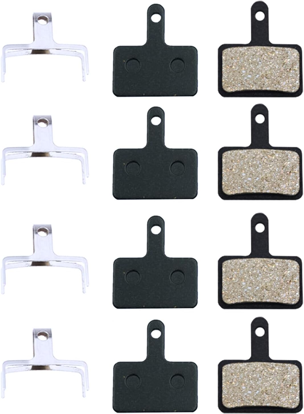 4 Pairs (8Pcs) Disc Brake Pads Resin SemiMetallic Replacement for