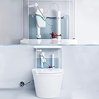 Vista 6 de Juego de 2 aletas de repuesto para inodoro de 2 pulgadas, de alto rendimiento, universal, con cadena y gancho de acero inoxidable, goma de larga