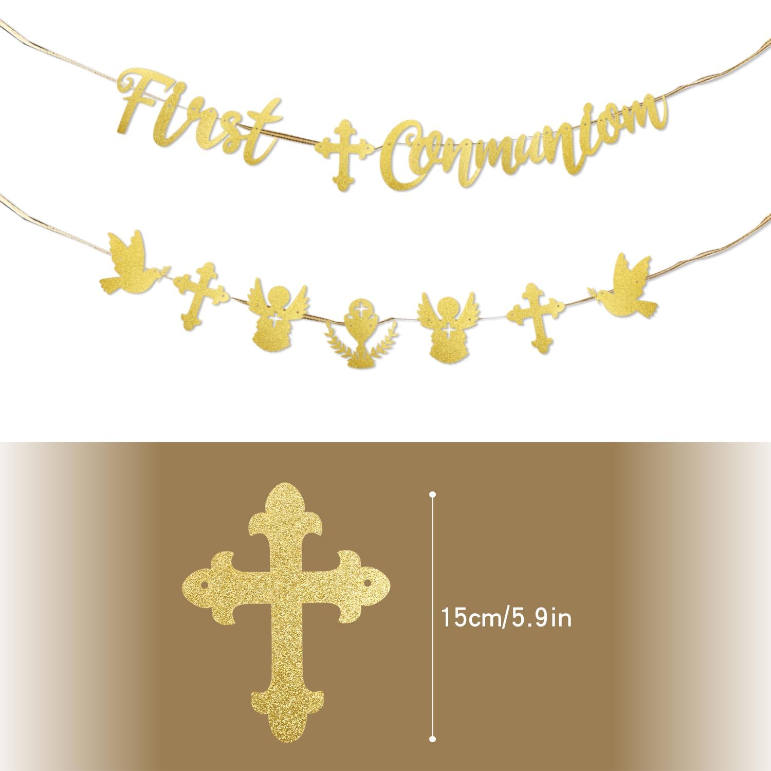 Luckious 2 Pcs First Holy Communion, Confirmation, Christening Decorations - Image 2