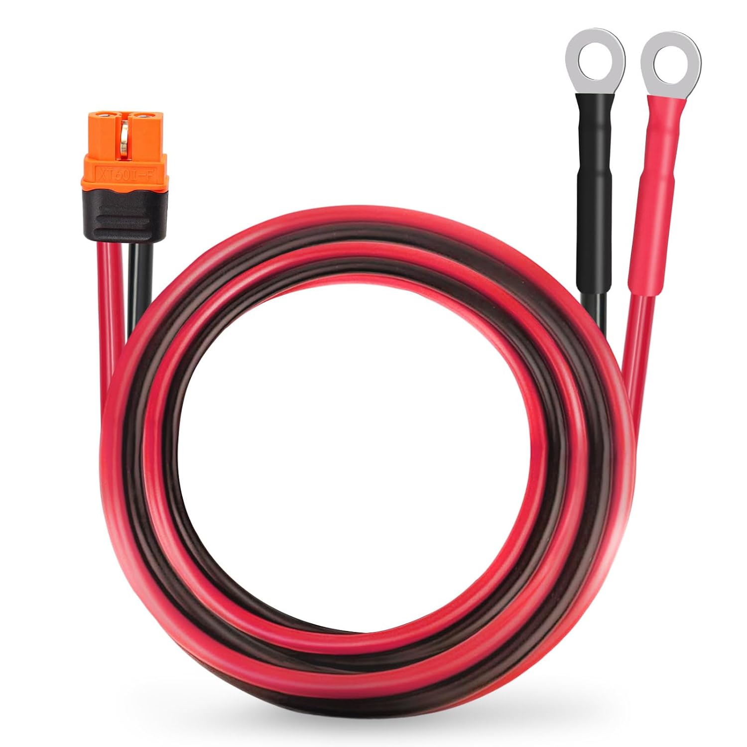 XT60i to O Ring Terminal Cable 10 AWG 2FT XT60i Female to O Ring Connector XT60i-F Extension Cable for Portable Power Station Solar Generator