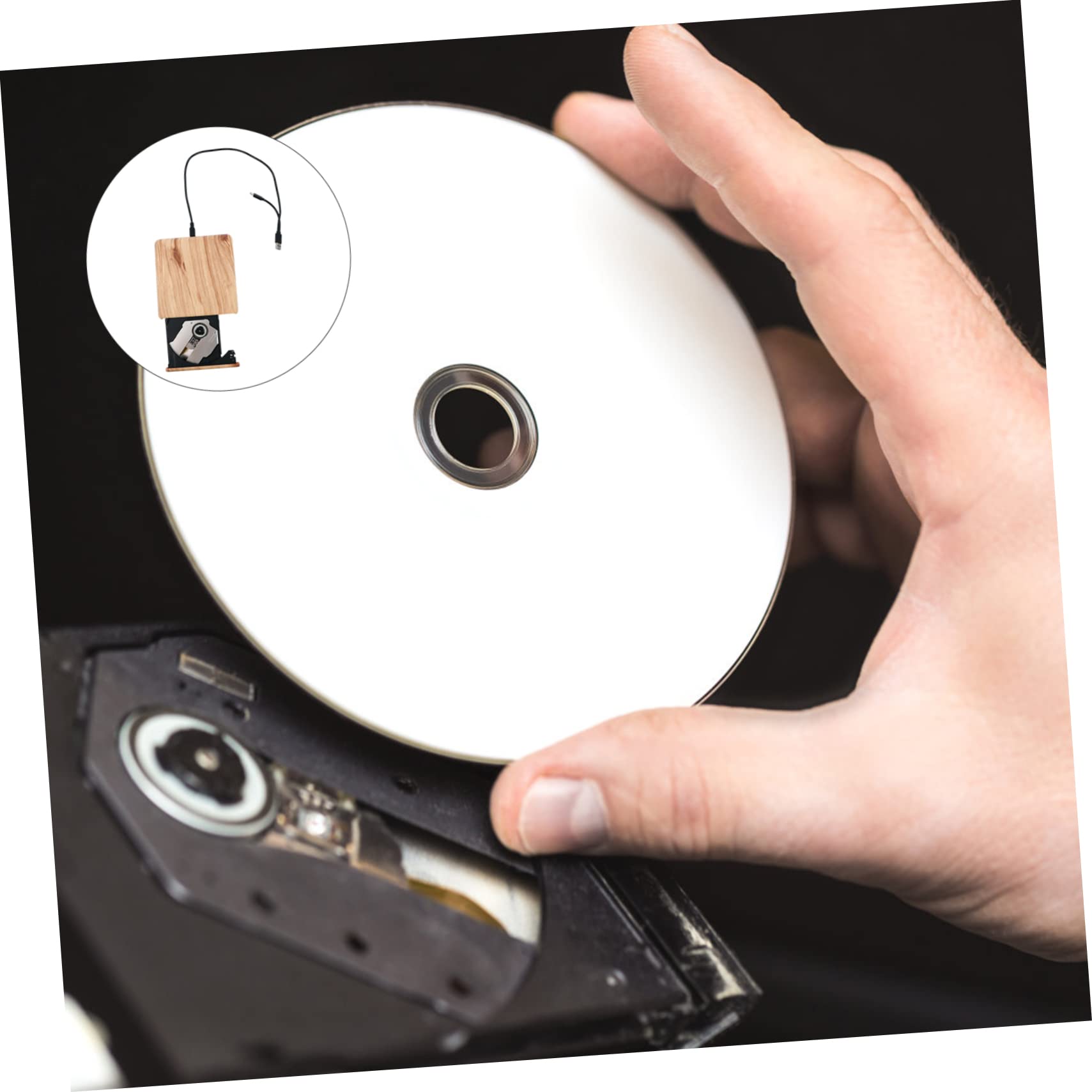 Angoily USB 3.0 External DVD Drive Type-c Portable DVD Burner Player for Laptops Desktops Wood Grain DVD Writer Driver