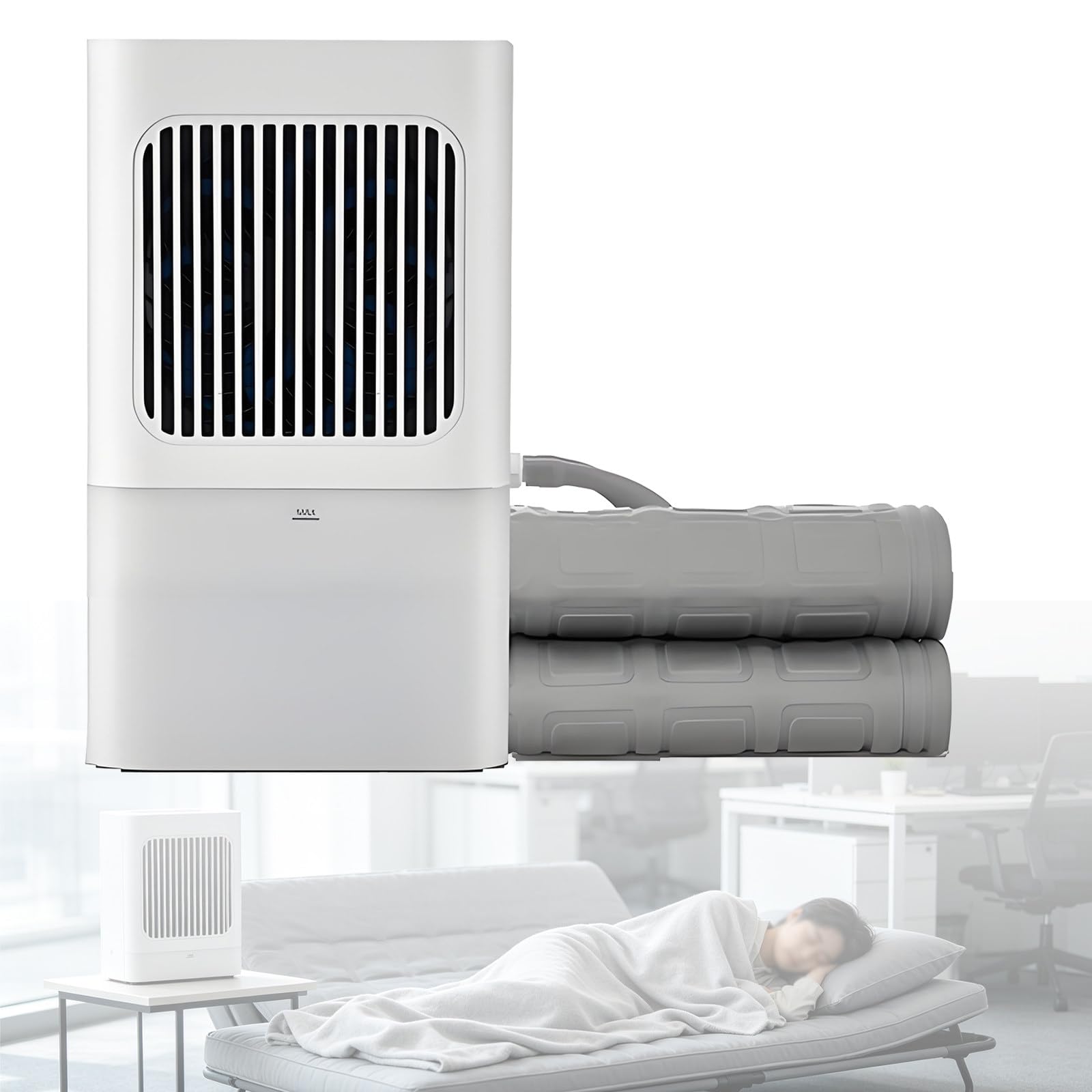DzkZen Electric Water-Cooled Topper, 3-Speed Temp Control, 2L Visible Water Tank, Single/Double Bed, Ideal for Hot Sleepers and Night Sweats, Cooling System 160cm*70cm