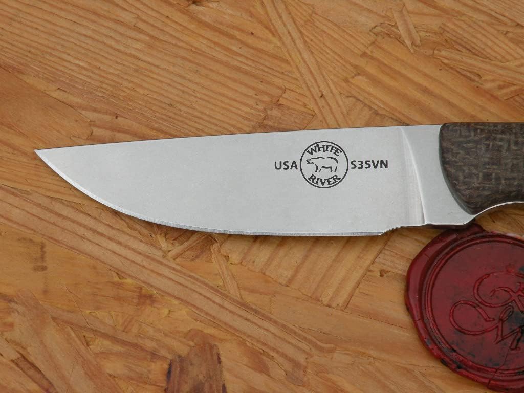 White River Small Game, Natural Burlap Micarta Handle