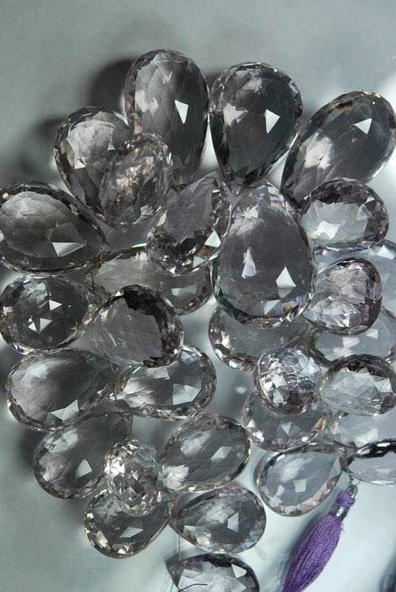 LKBEADS améthyste rose du Brésil briolettes poire 41-26mm pour création de bijoux